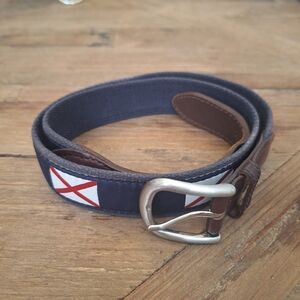 Belted Cow Company St. George's Flags Leather and Fabric Belt - Size 32